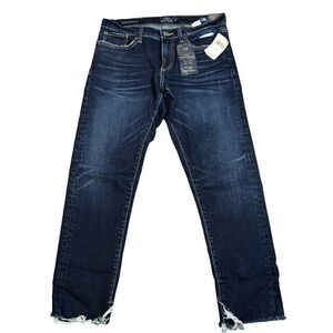 LUCKY Brand Sienna Slim Boyfriend Jean distressed stretch raw edge hem denim.